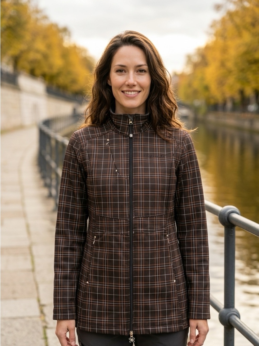 Vuarnet Brown Plaid Coat Spring Fall Cottagecore Classic Casual Jacket-M